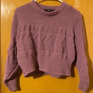Derek heart crop top sweater size small color purple